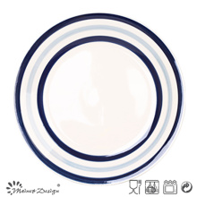 Plato de cena de cerámica Blue Circle